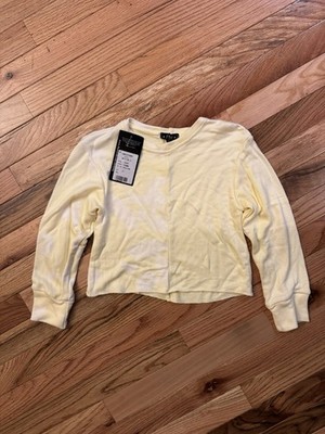 FBZ Flowers By Zoe Girl 3T Yellow Half Bleached Sweatshirt NWT Org. $54