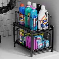 2 Tier Sliding Basket Drawer Organizer, Pull Out Under Sink Cabinets Organize...