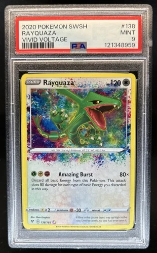 2020 Pokemon SWSH Vivid Voltage Rayquaza #138/185 PSA 9