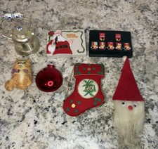 VTG Christmas Magnets Lot Coca-Cola Santa Stocking Teapot Cat Holiday Decor