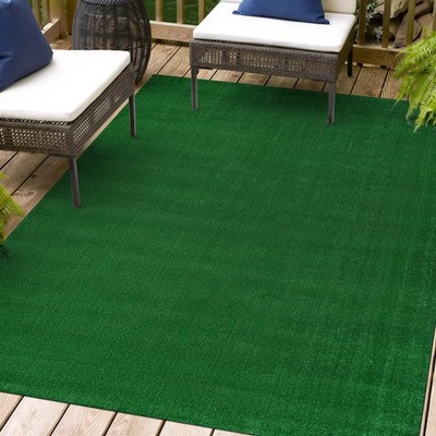 Rugshop Outdoor Rug Artificial Turf Solid Grass Outdoor Carpet Green Rugs 4'x6'