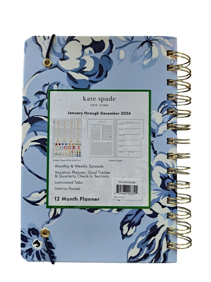 Kate Spade New York Daily Hardcover 2026 Planner Floral Toile Weekly & Monthly - Image 2 of 4