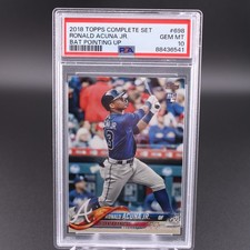 PSA 10 2018 Topps Ronald Acuna Jr. RC Bat Pointing Up Complete Set #698 Gem Mint