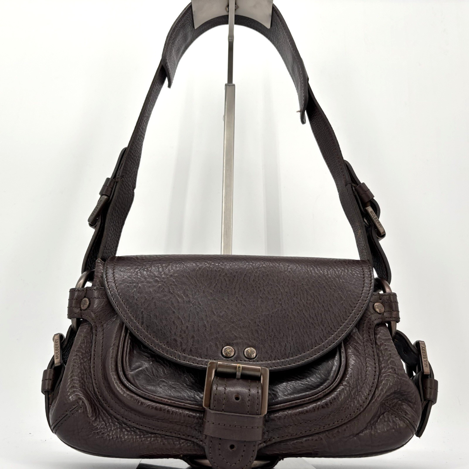 Mulberry Soho Brown Leather Tyler Shoulder Bag Handbag Authentic From Japan