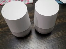 X2 Lot Google Home Smart Speaker / Assistant - White Slate (US) No Cord Tested