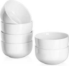 DOWAN 10 OZ Ice Cream Bowls - 4.25" Ceramic Dessert Bowl Set of 10 OZ, White