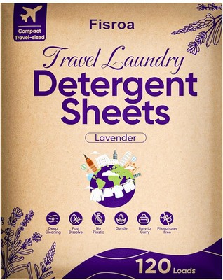 Travel Laundry Detergent Sheets Eco-friendly 120 Loads Fisroa Clothes Washing...