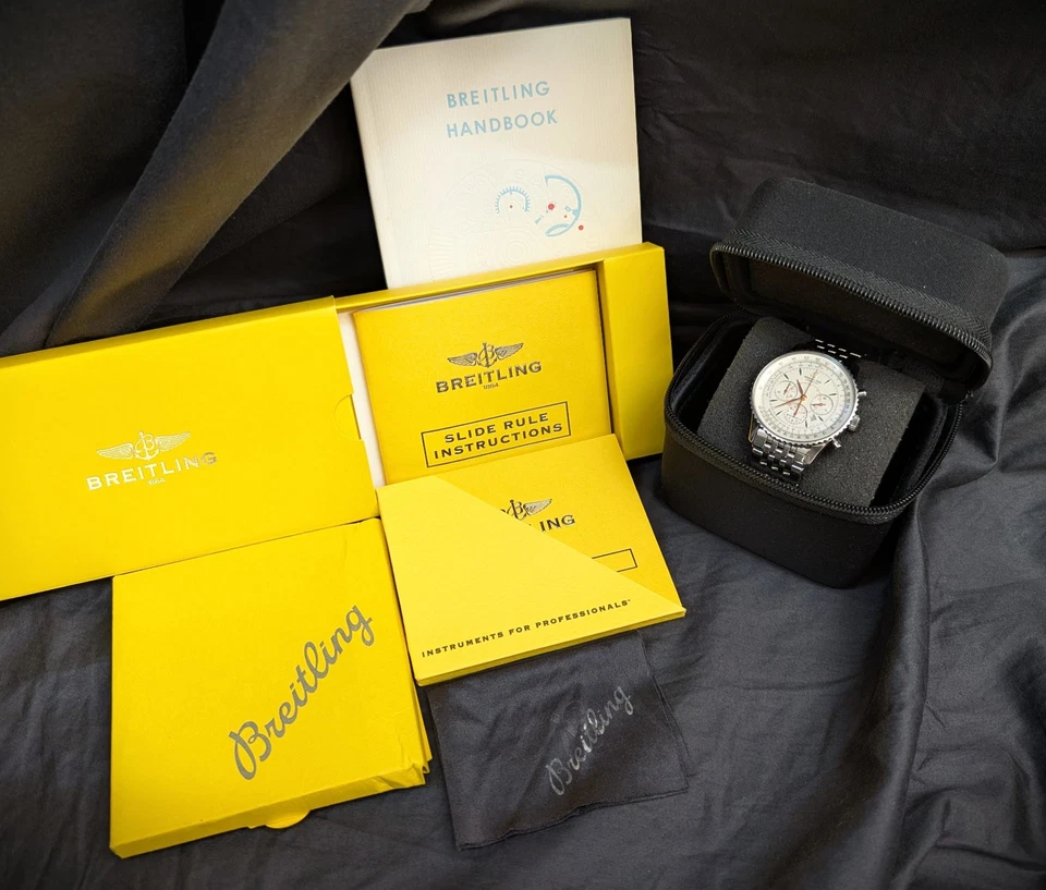 Breitling A41370 Montbrillant Silver Dial 38mm 2010 Service Pouch & Booklets - image 2 of 4