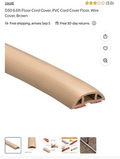 D30 6.6ft Floor Cord Cover, PVC Cord Cover Floor, Wire Cover, Brown