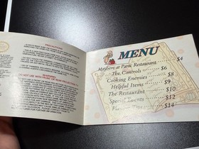 Panic Restaurant NES Nintendo Manual Aut&eacute;ntico NES-PR-USA Taito Raro
