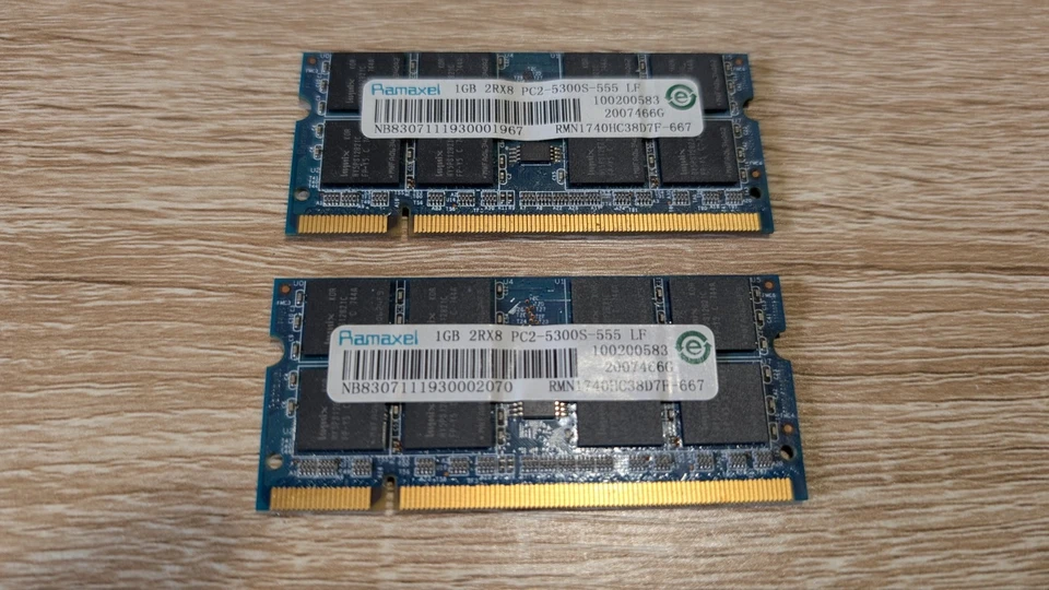Ramaxel 2GB KIT - 2X 1GB 2RX8 PC2-5300S DDR2 667Mhz CL5 Memory RAM SODIMM Laptop - Image 2 of 4