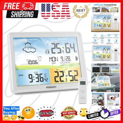 Compact Weather Station with 10 Features, Dual Alarm & Dynamic Weather Icons