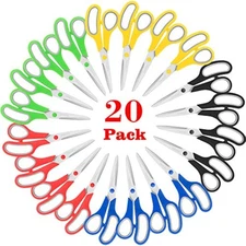 Scissors Bulk 20Pack, Taotree 8" All Purpose Scissors, Soft ComfortGrip Stainles