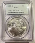 1885-O Morgan Silver Dollar PCGS MS-65 OGH Generation 2.1 Green Holder Scarce