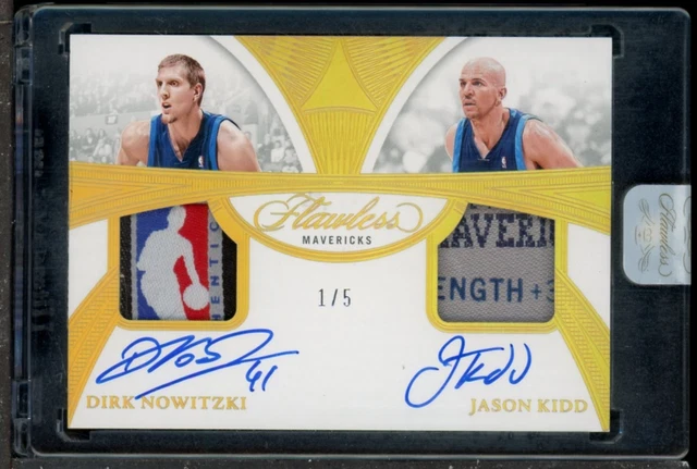 2024-25 Panini Flawless Dirk Nowitzki Jason Kidd HOF Dual GU Tag Patch AUTO 1/5