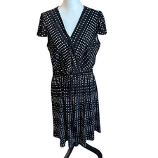 Tommy Bahama Dress Women's LargeBlack White Dunmore Carmela Dot Shift Dress
