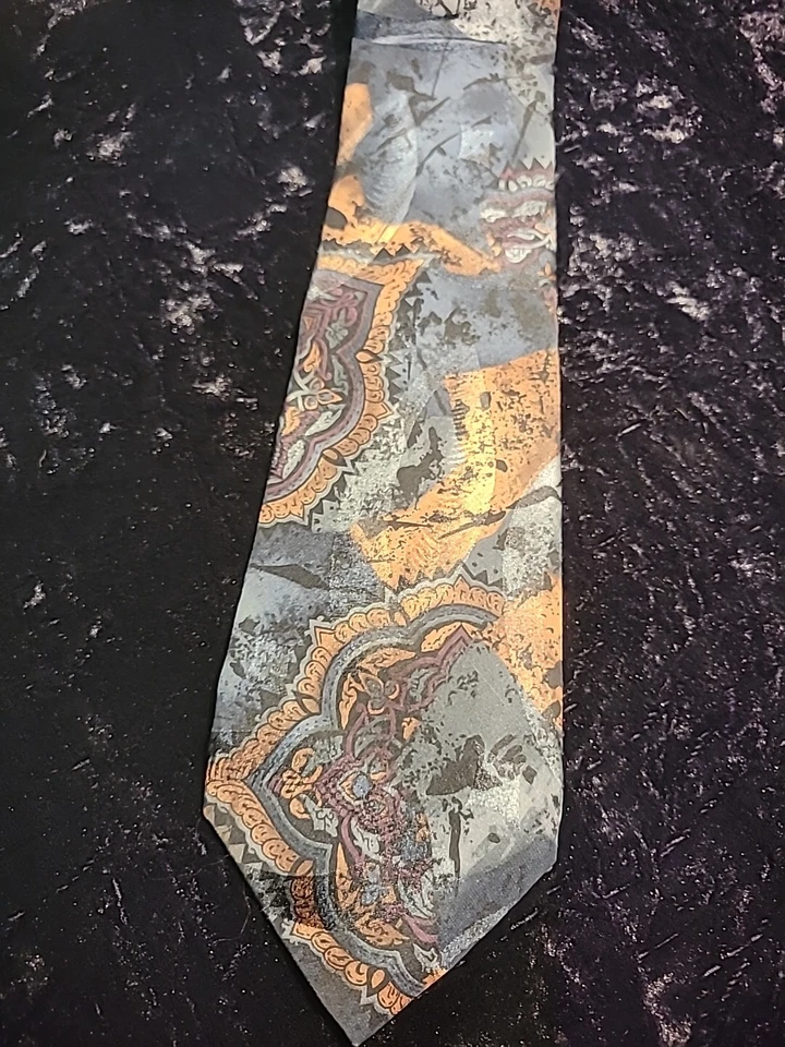 Traje profesional vintage Guy Laroche para hombre corbata verde azulado dorado púrpura Foto 2 de 4