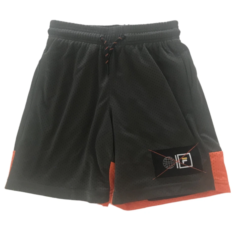Fila Boys’ Breathable Mesh Athletic Logo Shorts - Black, Size S - Image 2 of 4