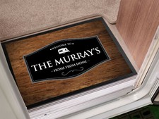 Image of Personalised Caravan Camper Van door mat wood effect V2 entrance mat 60 x 40 cm