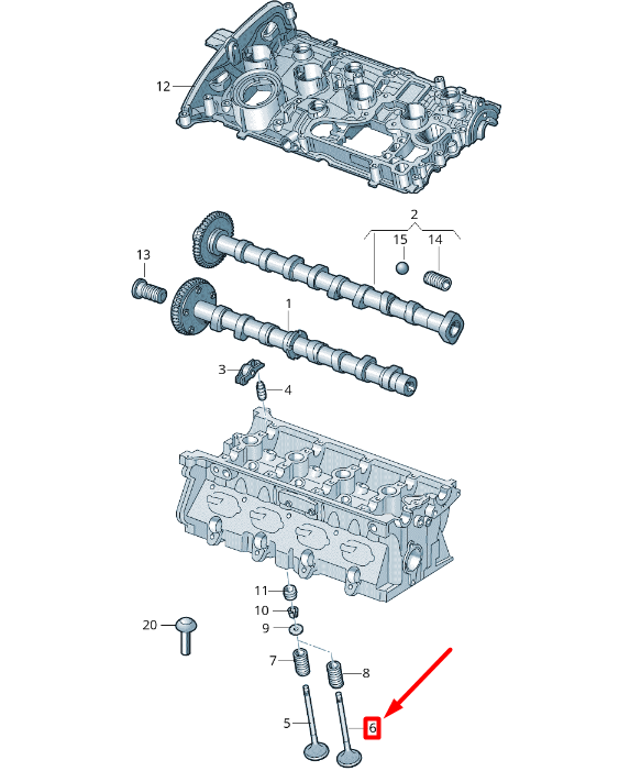 NOUVELLE SOUPAPE D'ÉCHAPPEMENT VOLKSWAGEN ARTEON 3H7 06L109611D ORIGINALE