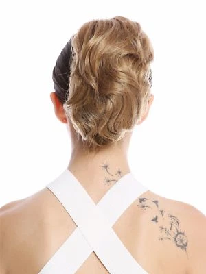 Postiche Tresse Queue de Cheval Court Volume Ondulés Blond Miel 20cm 1028-V-15 - Photo 1/3