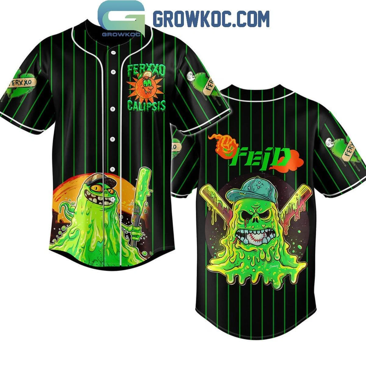 Feid Ferxxo Calipsis Slimer Monster Personalized Baseball Shirt