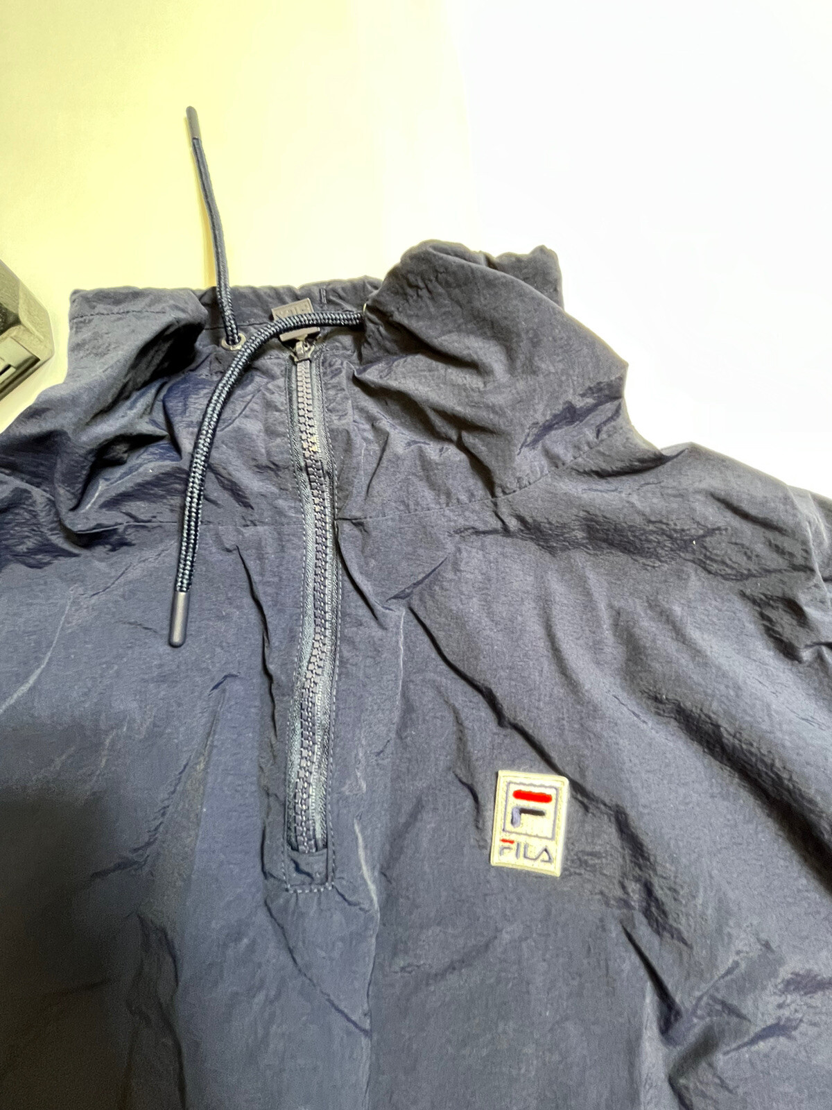 FILA Felpa con Cappuccio Uomo in Pile Blu Taglia Media