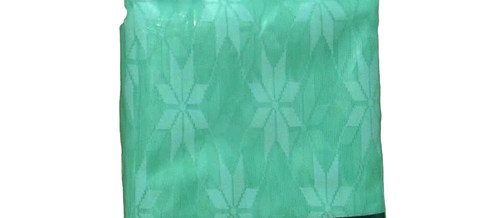 NEW VTG MINTY GREEN LACE FLORAL SHOWER CURTAIN , VINYL LINER & 12 RINGS SET