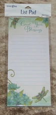 LEANIN TREE "Count Your Blessings"~Dragonflies~Magnetic List NotePad~#61838