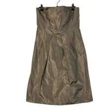 J. Crew Beige Silk A-Line Knee Length Strapless Dress 6