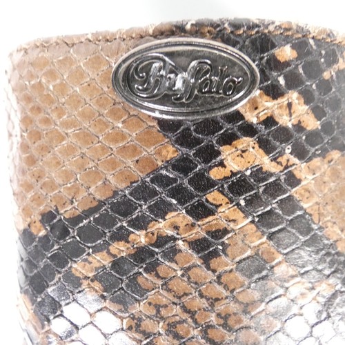 Buffalo London Boots Vintage 90s Snake Exotic Leather Python Brown Square Toe 7 - Picture 5 of 14