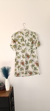 Floral print ruffle sleeves choker neckline mini dress size S