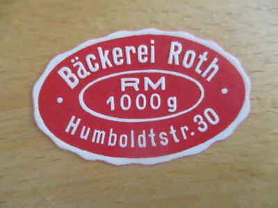 (10277) Reklamemarke - Bäckerei Roth, Humboldtstr.