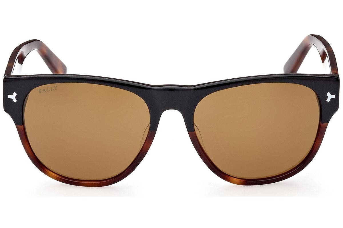 Круглая пластиковая оправа солнцезащитных очков Bally BY0101-H 56E Black -Havana 56-17-140 46990₽