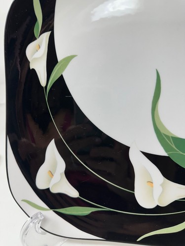 VTG Sango Quadrille Black Lilies Chop Plate 5101 Retro table top Serving Dish 11 - Picture 3 of 7