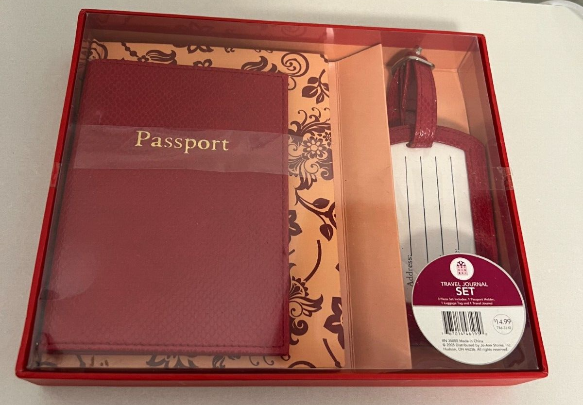 Tri-Coastal 3-Piece Travel Set - Passport Holder Notebook and Gift Tags  -image