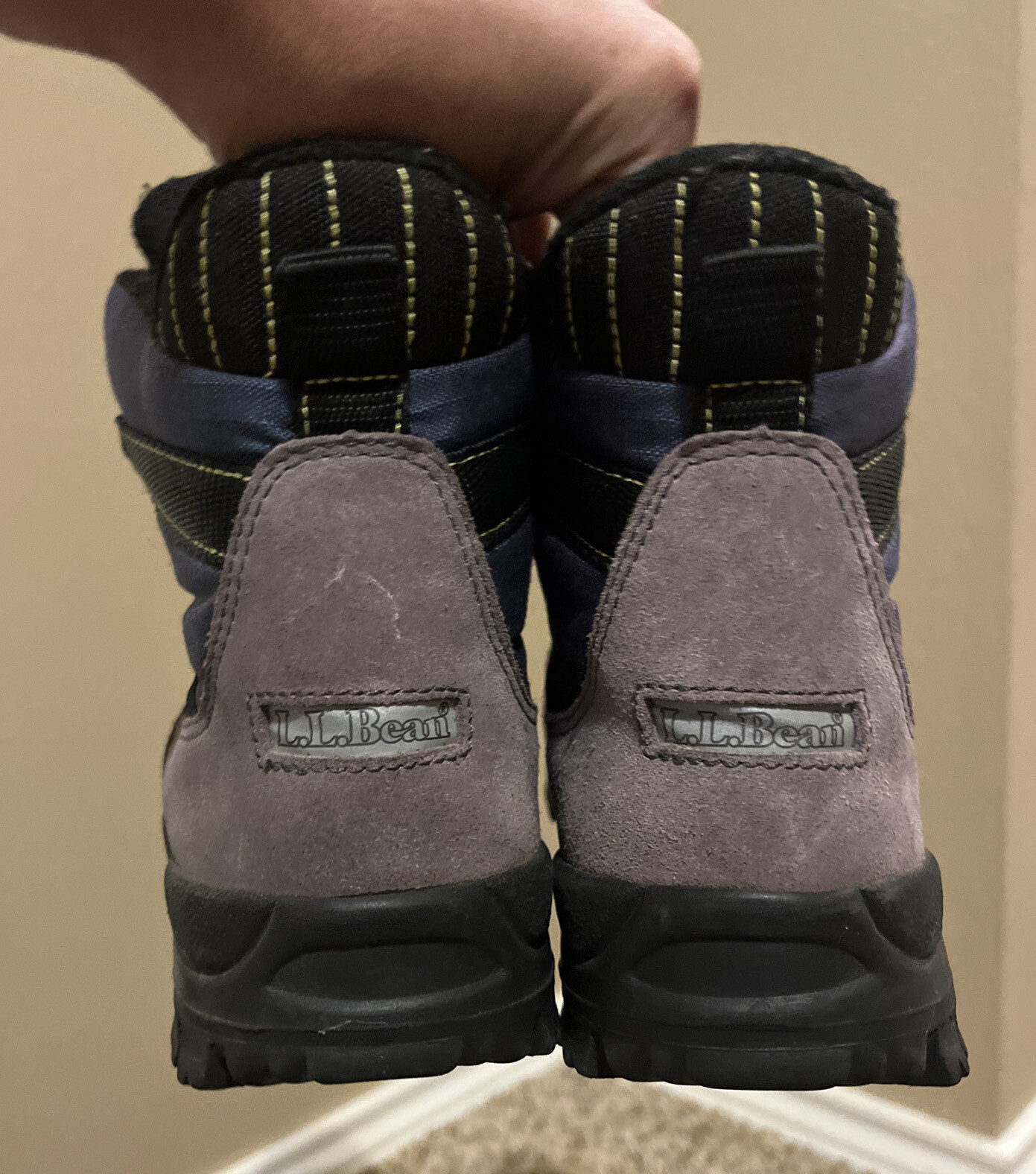 LL Bean Women's Hiking Shoes Lace Up Boots Size 9.5M Purple Gray Black