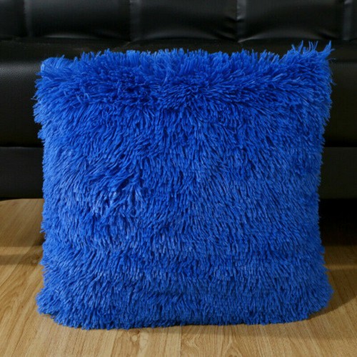 2x Fluffy Plush Pillow Case Shaggy Faux Fur Waist Throw Cushion Cover Home De ∂ - Picture 22 of 37