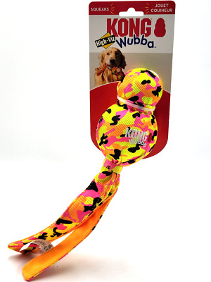 KONG Wubba Ballistic Large High-Vis Squeaky Tug & Shake Dog Fetch Toy 13''