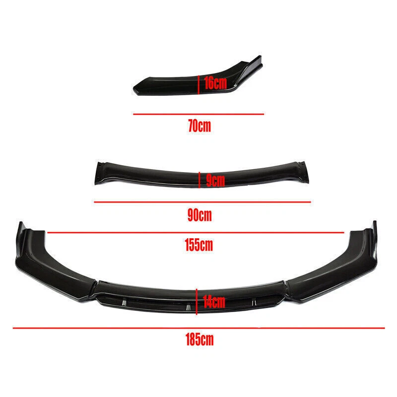 For Ford Fusion 2006-2014 Front Bumper Lip Splitter Spoiler Body Kit Gloss Black Foto 2 de 4
