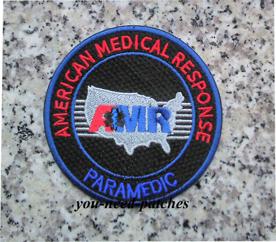 AMR American Medical Response Paramedic black sew on embroidery patch Aufnäher