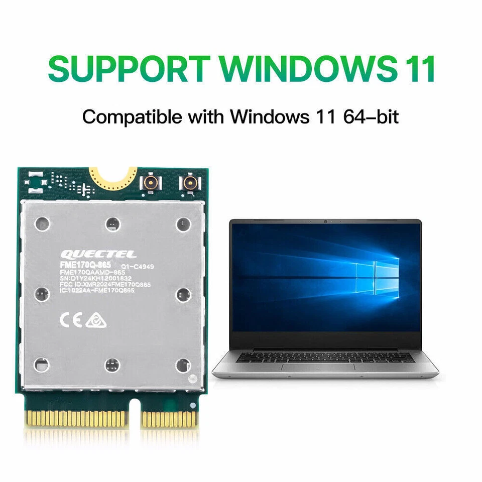 WiFi 7 QCNCM865 M.2 Tri-Band 5.8Gbps BT 5.3 Network Adapter PC for Intel and AMD - Image 4 of 4