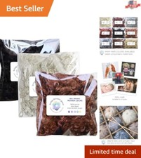 Organic Hand Dyed Real Mohair Locks for Crafting - 3 Oz in White, Brown, Black