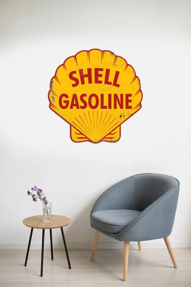 LARGE 36" Shell Gasoline Gas & Oil Station Reproduction Metal Sign, Barn Garage - Image 3 of 4
