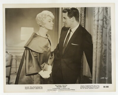 Rock Hudson, Doris Day 1959 Pillow Talk 8x10 Original Theater Lobby Photo J10855