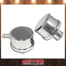 Cobra-Tek Fits  Chevy d Polished Billet Aluminum Breather Set W/ PCV Smooth