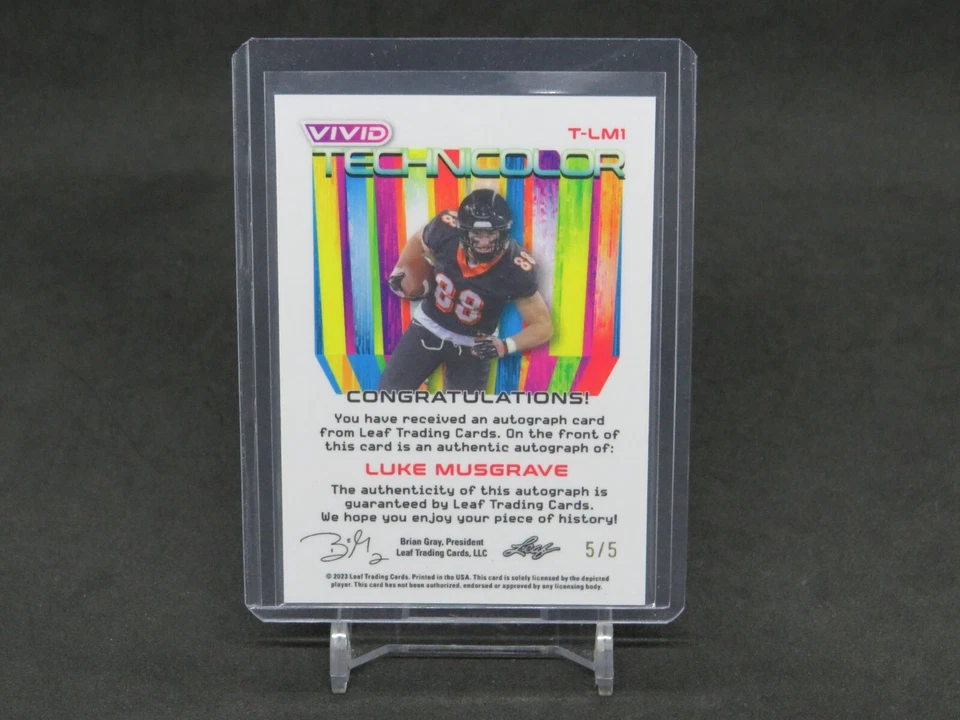 2023 LEAF VIVID LUKE MUSGRAVE BLACK MOJO TECHNICOLOR AUTO /5 MS5 - Image 2 of 2