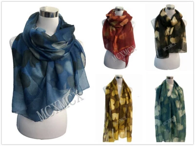 LAVIE Damen Frauen lang Sommer süß Herz Print Muster Tuch Schal Kette Stola