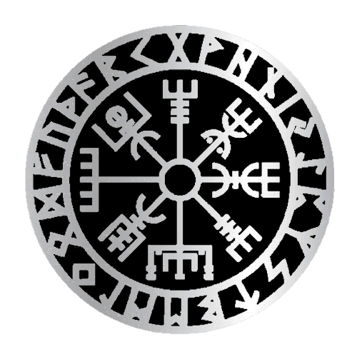 Wikinger Kompass Odin Thor Germanen Silber Metallic Aufkleber Anstecker div Größ - Bild 1 von 5