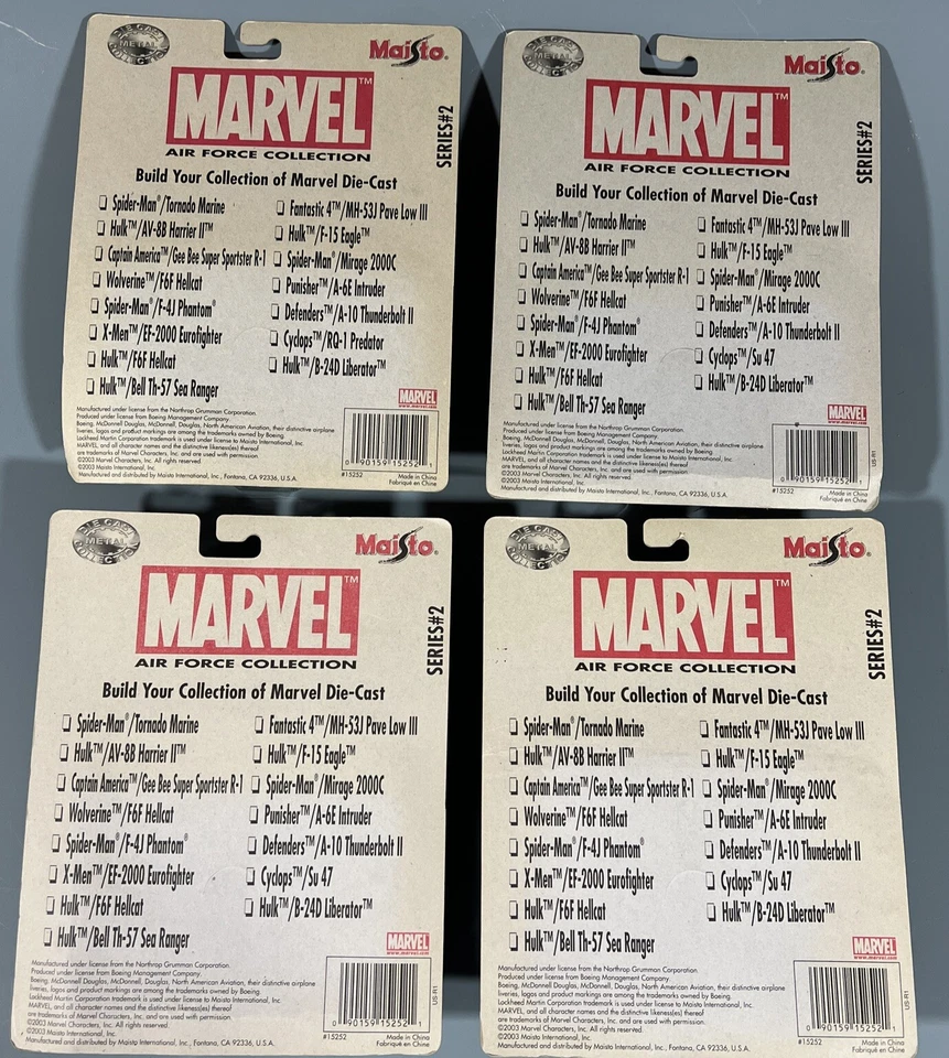 Maisto Ultimate Marvel Air Force Collection Series #1 Lote de 4 HULK - SPIDER MAN Foto 2 de 4